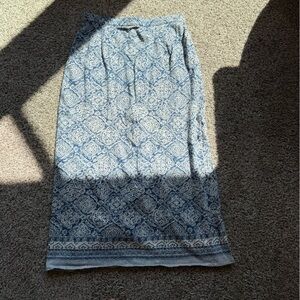 Coldwater Creek Blue and White Patterned Pencil Skirt